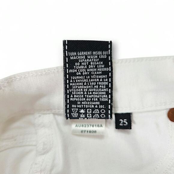 7 For All Mankind Roxanne Ankle Jeans 25x26 White Slim Fit Stretch Designer - Picture 9 of 12